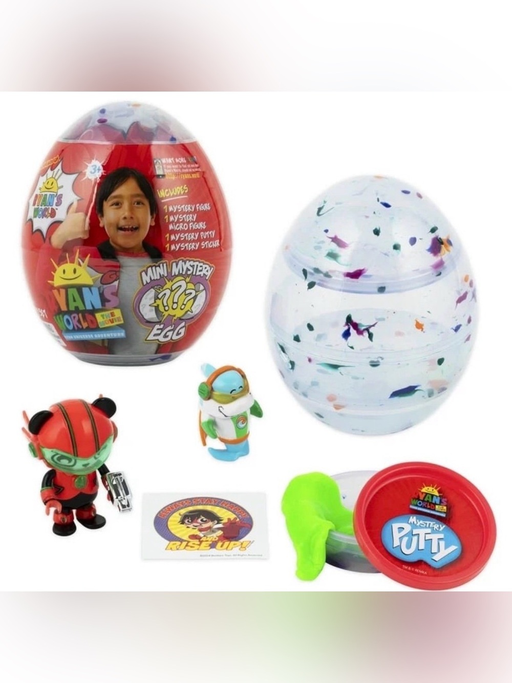 🆕 Ryan's World The Movie Mini Mystery Egg With 4 Suprise Mystery Toys Set of 2